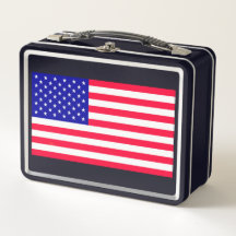 USA US-Flagge Black Lunch Boxes