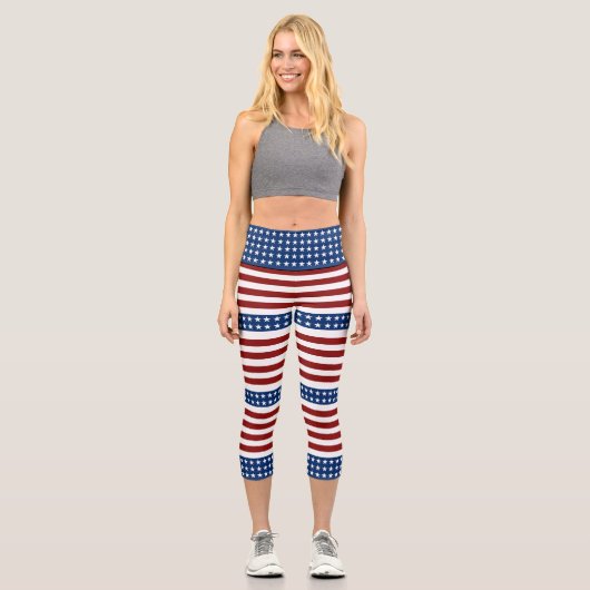 USA US FLAGGE CAPRI LEGGINGS (Vorderseite)