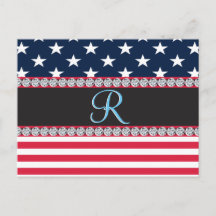 USA US Flagge Diamond Monogram