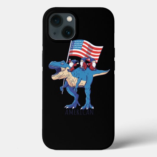 USA US-Flagge Dinosaur TRex Gno Case-Mate iPhone Hülle (Rückseite)