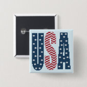 USA-US Flagge-Knopf Button (Vorne & Hinten)