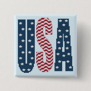 USA-US Flagge-Knopf Button