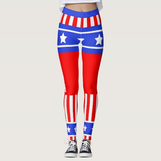 USA US FLAGGE LEGGINGS (Vorderseite)