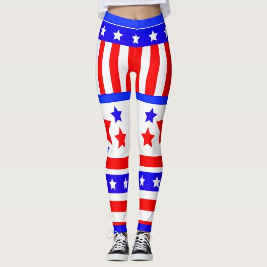 USA US FLAGGE LEGGINGS (Vorderseite)