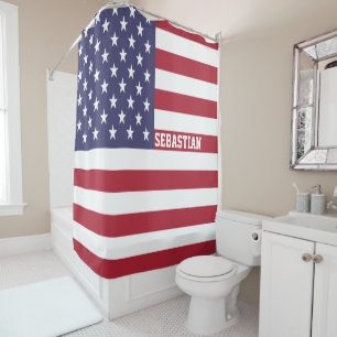 USA US FLAGGE PERSONALISIERT DUSCHVORHANG