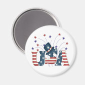 USA US Flagge T - Shirt und Geschenke Magnet (Vorderseite/Rückseite)