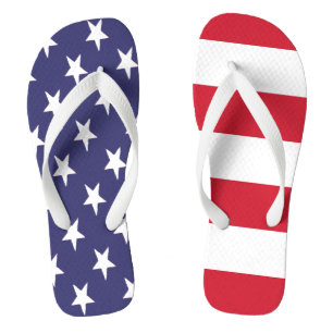 USA - US Flagge unter amerikanischer Flagge Badesandalen