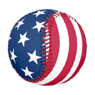 USA - US Flagge unter amerikanischer Flagge Baseball