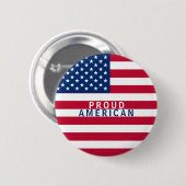 USA - US Flagge unter amerikanischer Flagge Button (Vorne & Hinten)