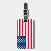 USA - US Flagge unter amerikanischer Flagge Gepäckanhänger (Vorderseite vertikal)