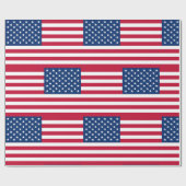 USA - US Flagge unter amerikanischer Flagge Geschenkpapier (Flach)