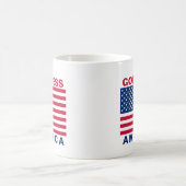USA - US Flagge unter amerikanischer Flagge Kaffeetasse (Mittel)