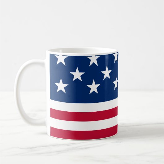 USA - US Flagge unter amerikanischer Flagge Kaffeetasse (Links)