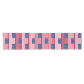 USA - US Flagge unter amerikanischer Flagge Kurzer Tischläufer (Horizontal)