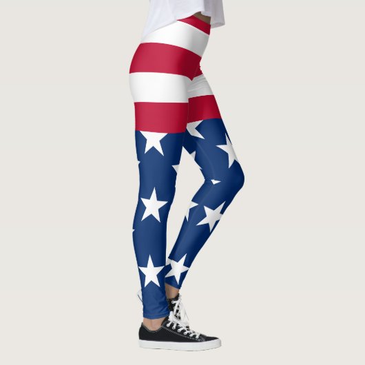 USA - US Flagge unter amerikanischer Flagge Leggings (Rechts)