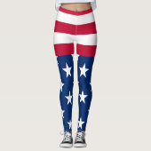 USA - US Flagge unter amerikanischer Flagge Leggings (Vorderseite)