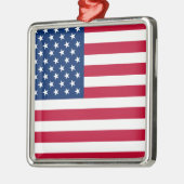 USA - US Flagge unter amerikanischer Flagge Ornament Aus Metall (Links)