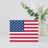 USA - US Flagge unter amerikanischer Flagge Postkarte (Stehend Vorderseite)