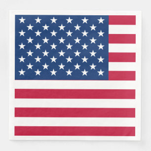 USA - US Flagge unter amerikanischer Flagge Serviette