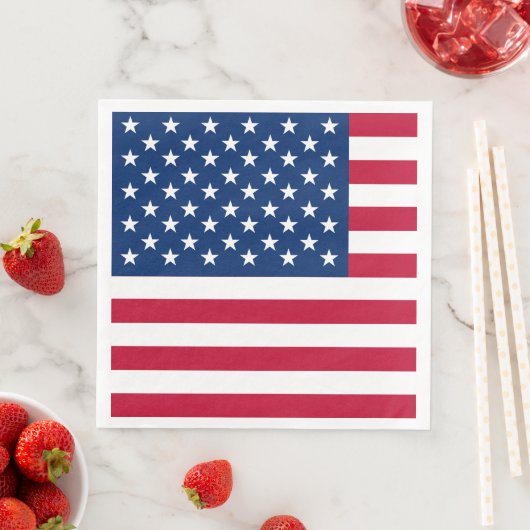 USA - US Flagge unter amerikanischer Flagge Serviette (Beispiel)