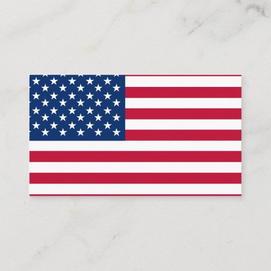USA - US Flagge unter amerikanischer Flagge Visitenkarte (Rückseite)
