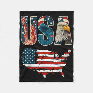 Usa Us Patriotisch 4. Juli Amerika-Flagge Freiheit Fleecedecke