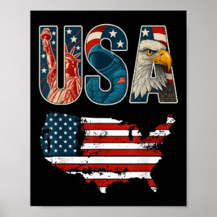 USA US patriotisch 4. Juli Amerika-Flagge Freiheit Poster