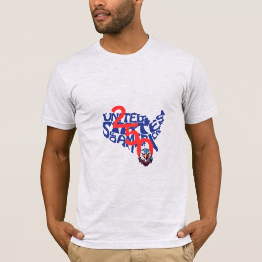 USA | USA | America 250 Map and Eagle T-Shirt (Vorderseite)