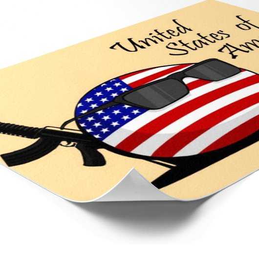 USA (USA) Countryball Poster (Ecke)