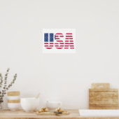 USA USA Entwurf von Flaggenbriefen Poster (Küche)