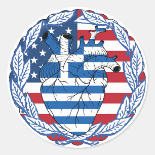 USA USA USA Vereinigte Staaten Staaten Griechenlan Runder Aufkleber
