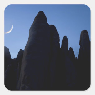 USA, Utah, Arches National Park. Halbmond Quadratischer Aufkleber