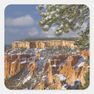 USA, Utah, Bryce Canyon National Park. Sonnenaufga Quadratischer Aufkleber