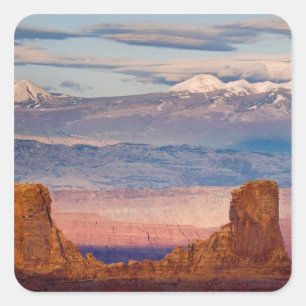USA, Utah. Landschaft der La Sal Mountains von Dea Quadratischer Aufkleber