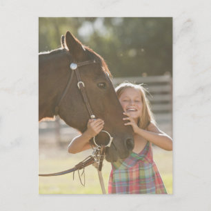 USA, Utah, Lehi, Portrait des lächelnden Cowgirl 2 Postkarte
