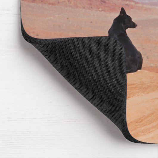 USA, Utah, Monument Valley, Hund sitzend auf Felse Mousepad (Ecke)