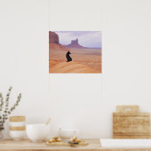 USA, Utah, Monument Valley, Hund sitzend auf Felse Poster (Küche)
