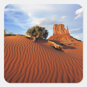 USA, Utah, Monument Valley. Wind erzeugt Quadratischer Aufkleber