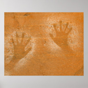 USA, Utah, Pictogramme Handabdrücke auf Sandstein, Poster