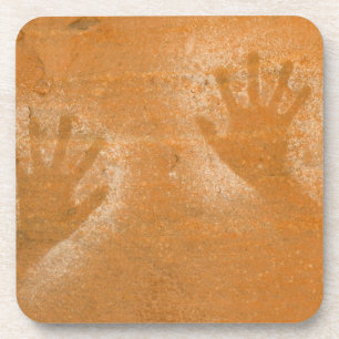 USA, Utah, Pictograph Handprints auf Sandstein, Getränkeuntersetzer