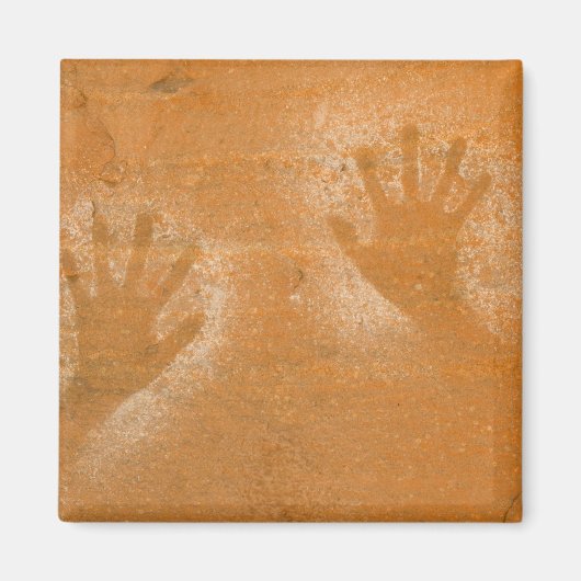 USA, Utah, Pictograph Handprints auf Sandstein, Magnet (Vorne)