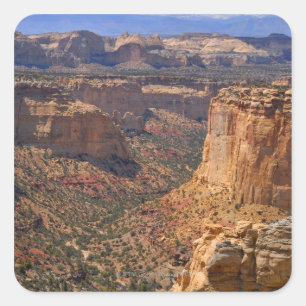 USA, Utah, Red Rock Cliffs Quadratischer Aufkleber