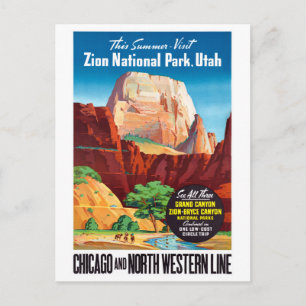 USA Utah Vintage Travel Poster wiederhergestellt Postkarte