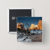 USA, Utah, Zion National Park. Bergsonnenaufgang Button (Vorne & Hinten)