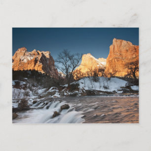USA, Utah, Zion National Park. Bergsonnenaufgang Postkarte