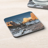 USA, Utah, Zion National Park. Bergsonnenaufgang Untersetzer (Linke Seite)