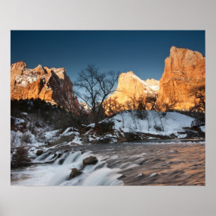 USA, Utah, Zion-Nationalpark. Bergsonneaufgang Poster