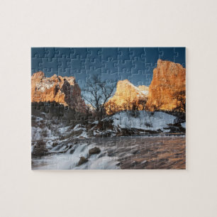 USA, Utah, Zion-Nationalpark. Bergsonneaufgang Puzzle