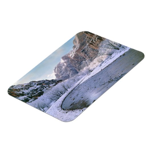 USA, Utah, Zion NP Der neue Schnee bedeckt die Sch Magnet (Linke Seite)