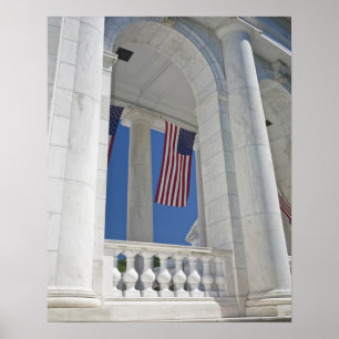 USA, VA, Arlington. Amerikanische Flaggen sind geh Poster
